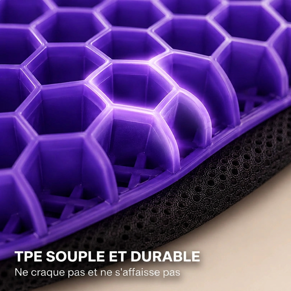 Vue macro des parois souples d’une alvéole du coussin